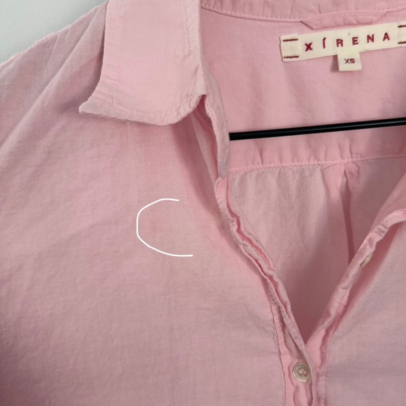xirena XS beau shirt light pink button up office preppy - Picture 3 of 8